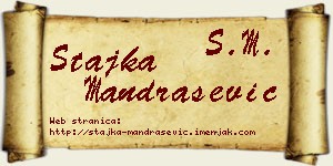 Stajka Mandrašević vizit kartica